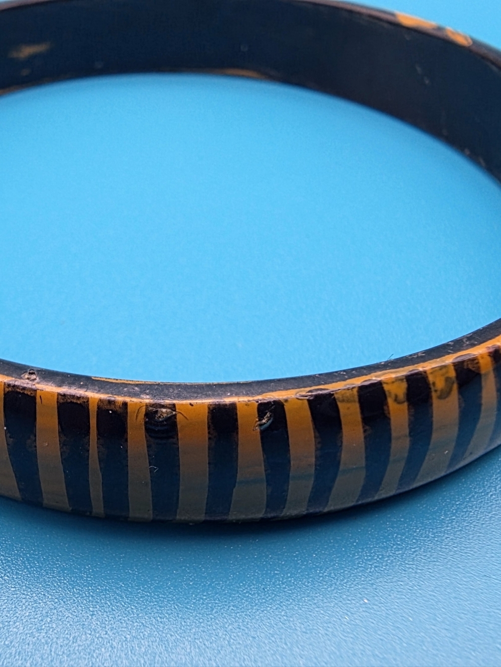 Mid-Century Hand Painted Tiger Stripe Bangle
